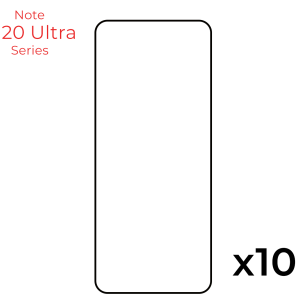 Bulk Pack of 10 of 10 Full Edge Tempered Glass Screens for use with Samsung Note 20 Ultra