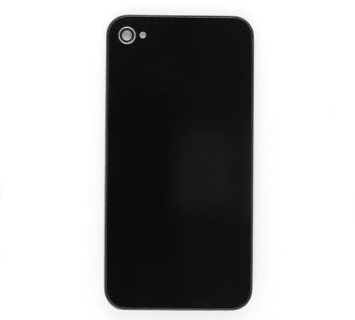 Glass Back Cover with frame, Lens & Diffuser, Black, AT&T/GSM Only - NO LOGO for use with iPhone 4