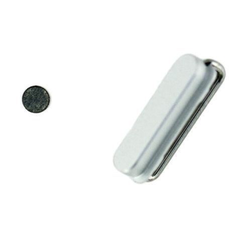 Power Button with Metal Spacer, White, for use with iPhone 5