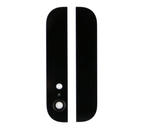 Black Glass Inserts for use with iPhone 5 Back Housing with Camera and Flash Lens