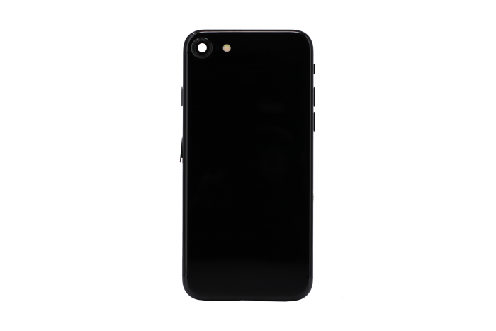 Back Housing for use with iPhone 7 with small parts (Jet Black) (No Logo)