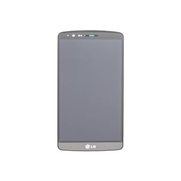 LCD with Digitizer Assembly for use with LG G3 D850, Gray, with Frame