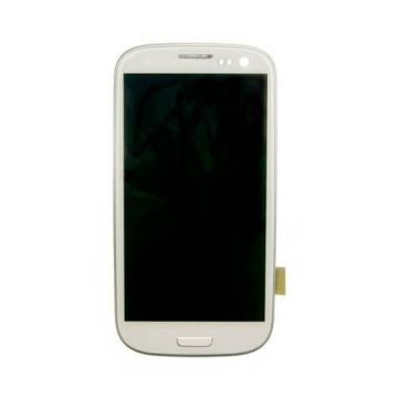 OLED Digitizer Assembly With Frame for Samsung Galaxy SIII, White Compatible with Verizon/US Cellular I535 & R530
