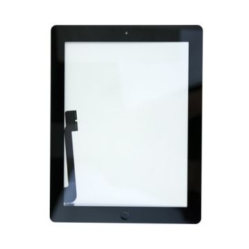 Glass and Digitizer Full Assembly with Home Button and Adhesive, Black, for use with iPad 3