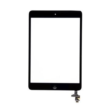 Glass and Digitizer Assembly for use with iPad Mini & iPad Mini w/Retina, Black, with IC chip and home button flex cable