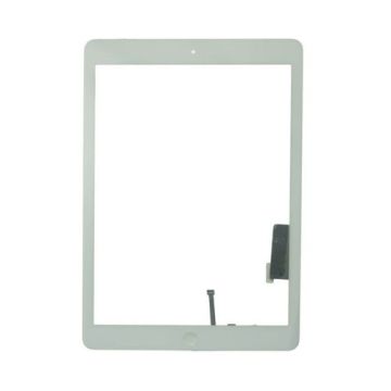 iBic Glass and Digitizer Full Assembly with Home Button Flex Cable Installed, White, for use with iPad Air