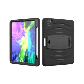 MyBat Shock Wave Heavy Duty Rugged Protector Cover (with Stand) for Apple iPad Pro 11 (2020)/iPad Pro 11 (2022) / iPad Pro 11 (2021) - Black / Black