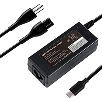 USB-C 65W AC Adapter (with cord) for use with Dell 3100 Chromebook, Part Number: MVPDV, HA65NM190