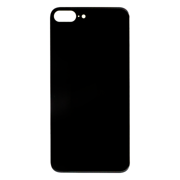 Back Glass (with larger camera opening) for use with iPhone 8+ (Black) No Logo