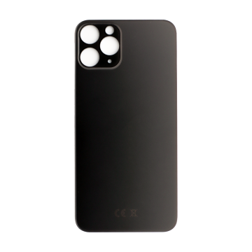 Back Glass (larger camera opening) for iPhone 11 Pro Max (Black) (No Logo)