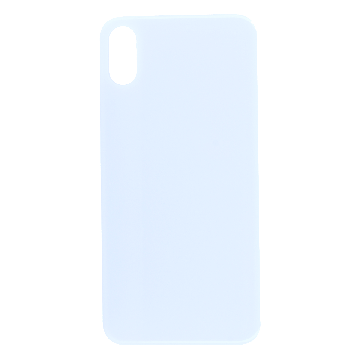 Back Glass (larger camera opening) for iPhone X (Silver/White) (no logo)