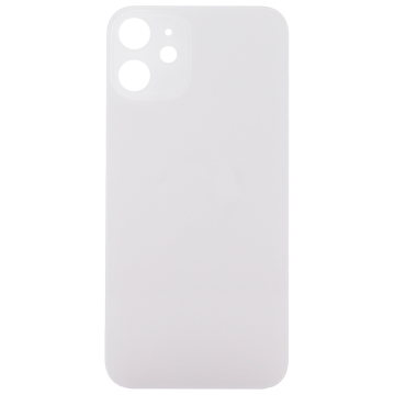 Back Glass (larger camera opening) for use with iPhone 12 Mini (White) (no logo)