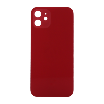 Back Glass (larger camera opening) for use with iPhone 12 (Red) (no logo)