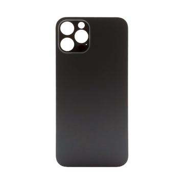 Back Glass (larger camera opening) for use with iPhone 12 Pro (Black) (No Logo)