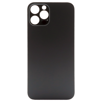 Back Glass (larger camera opening) for use with iPhone 12 Pro Max (Black) (No Logo)