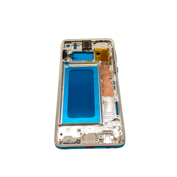 Mid Frame Housing with Earpiece Speaker and Buttons for use with Samsung S10E (Prism White)