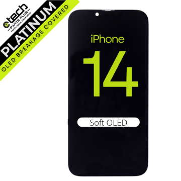 Platinum Soft OLED Screen Assembly for use with iPhone 14