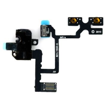 Headphone Jack, Volume and Silent Switch Assembly, Black, GSM for use with iPhone 4