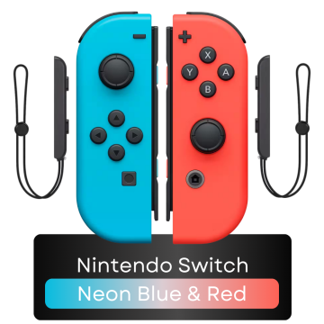 JoyCon Controller Pads (Neon Red and Blue) for use with Nintendo Switch