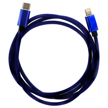 Braided USB C to Lightning Charge cable (3ft) (Blue)