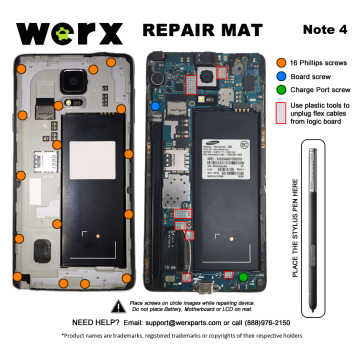Magnetic Screwmat - Samsung Galaxy Note 4