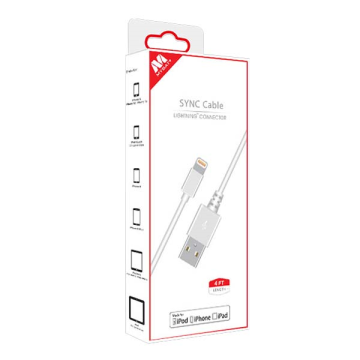 MyBat MFi Lightning SYNC CABLE (4 FT) - White