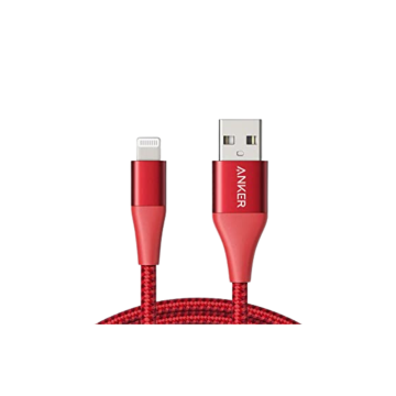 Anker- Powerline Select+ with Lightning (6ft) (Red)