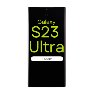 OLED Digitizer Screen Assembly with Frame for use with Galaxy S23 Ultra (Cream)