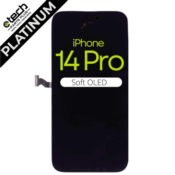 Platinum Soft OLED Screen Assembly for use with iPhone 14 Pro