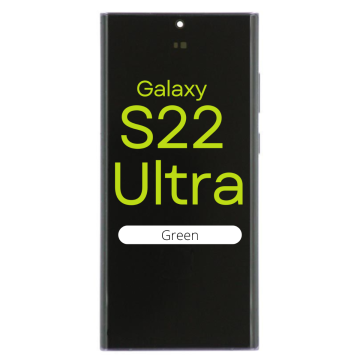 OLED Digitizer Screen Assembly for use with Galaxy S22 Ultra 5G with frame (Green)