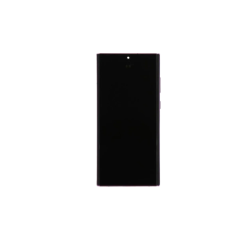 OLED Digitizer Screen Assembly for use with Galaxy S22 Ultra 5G with frame (Burgundy) S908U