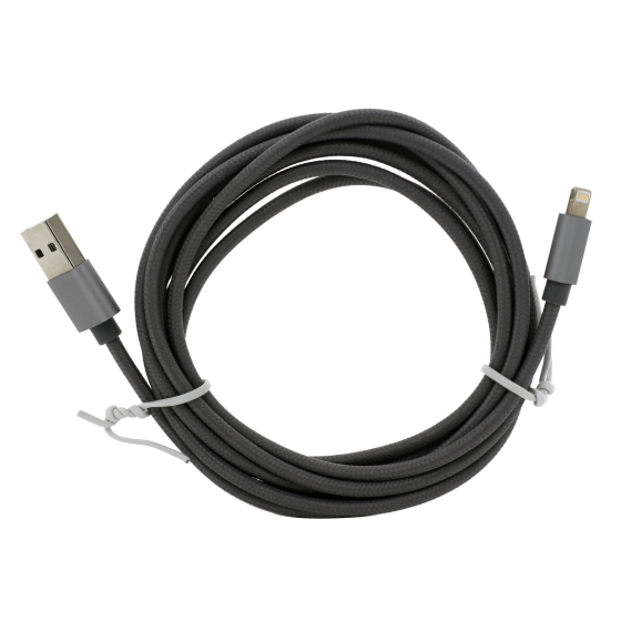 Braided Lightning Cable (6ft) (Grey)