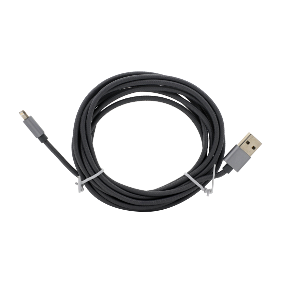 Braided Lightning Cable (10ft) (Grey)