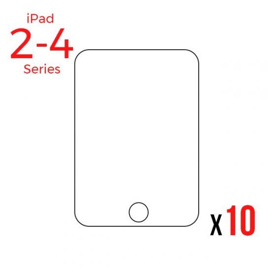 Bulk Tempered Glass Screen Protector for use with iPad 2/3/4 (Pack of 10)