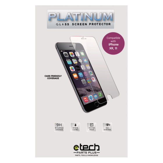Platinum Tempered Glass Screen Protector for use with iPhone XR / 11 ( 6.1 inch ) - (Retail Packaging)
