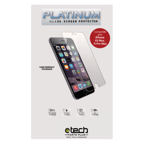 Platinum Tempered Glass Screen Protector for use with iPhone XSMax / 11ProMax (6.5 inch) - (Retail Packaging)