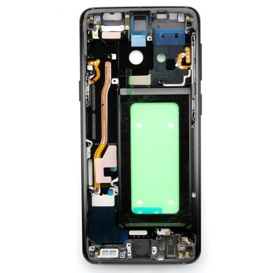 Middle frame with small parts for use with Samsung Galaxy S9 (Black)