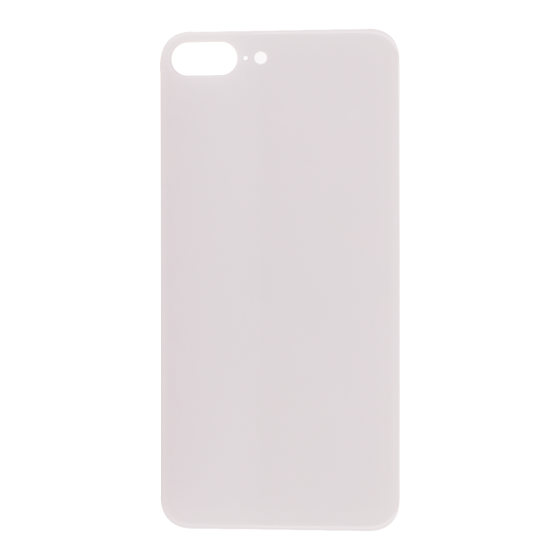 Back Glass (with larger camera opening) for use with iPhone 8+ (White) No Logo