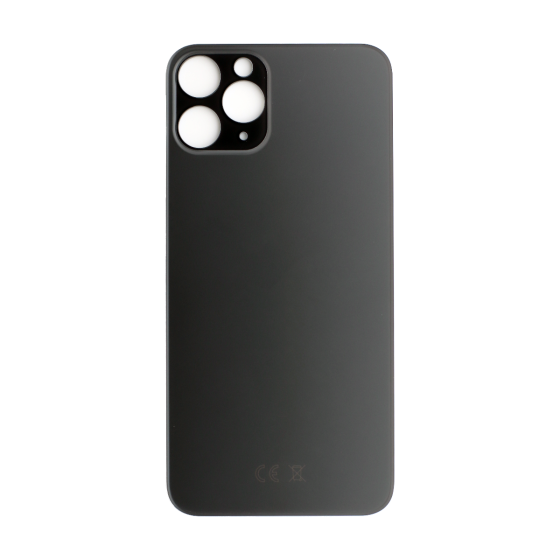 Back Glass (larger camera opening) for iPhone 11 Pro (Black) (No Logo)