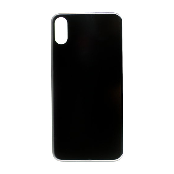 Back Glass (larger camera opening) for iPhone X (Space Gray/Black) (no logo)