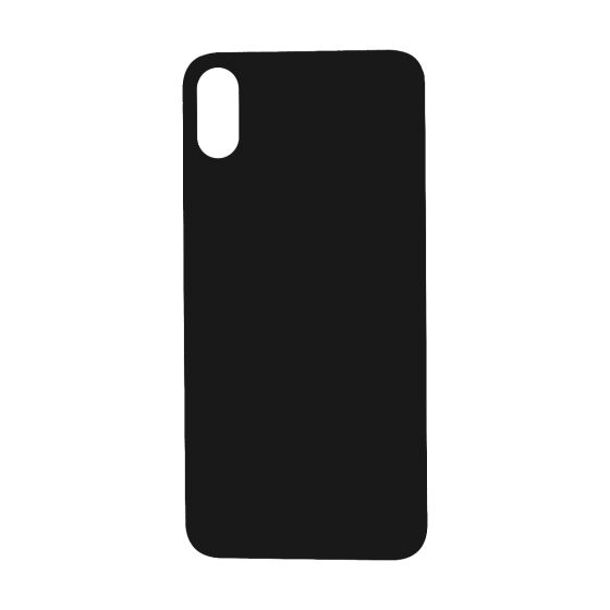 Back Glass (with larger camera opening) for iPhone XS (Space Gray/Black) No Logo