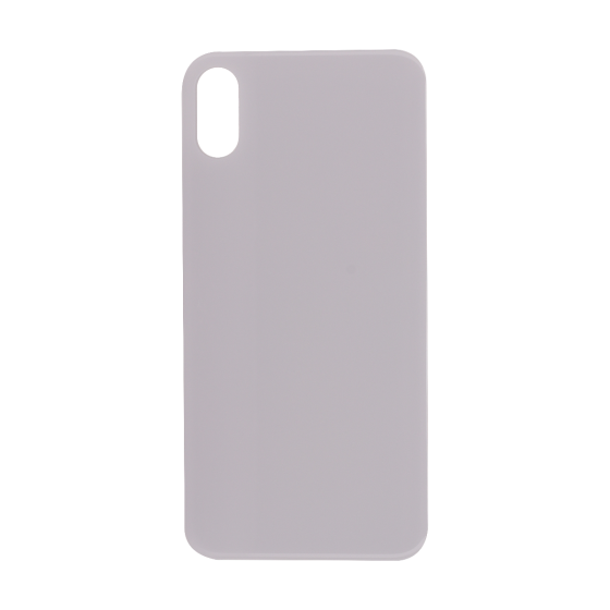 Back Glass (with larger camera opening) for iPhone XS (Silver/White) No Logo