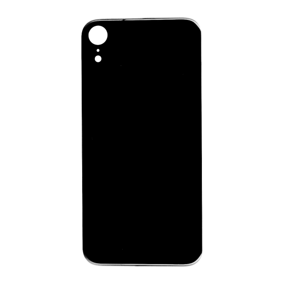 Back Glass (with larger camera opening) for use with iPhone XR (Black) No Logo