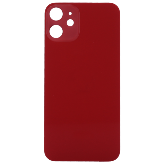 Back Glass (larger camera opening) for use with iPhone 12 Mini (Red) (no logo)