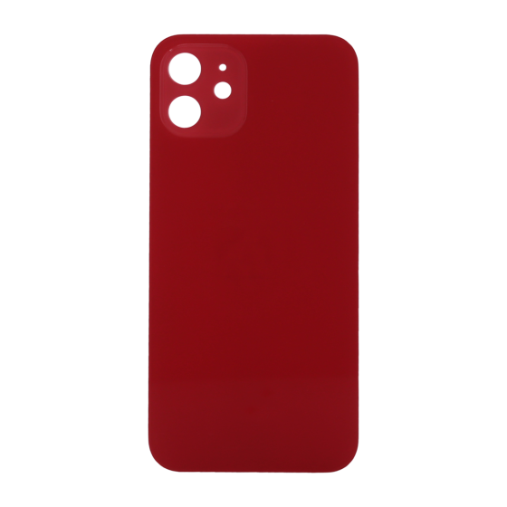 Back Glass (larger camera opening) for use with iPhone 12 (Red) (no logo)