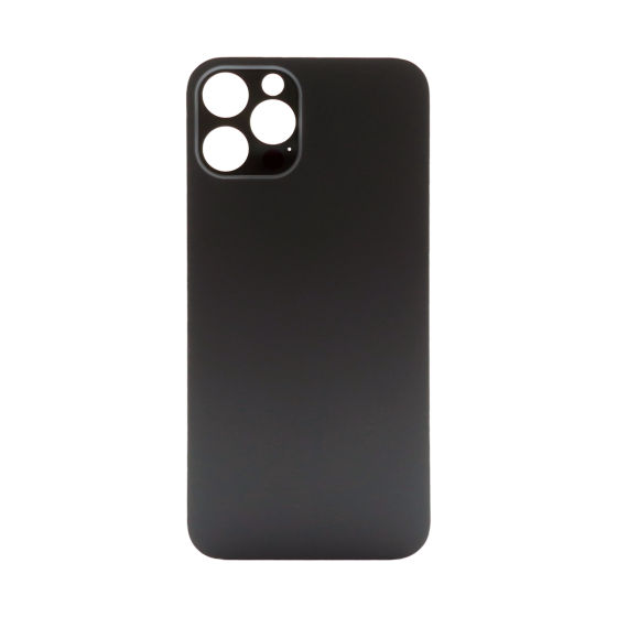 Back Glass (larger camera opening) for use with iPhone 12 Pro (Black) (No Logo)