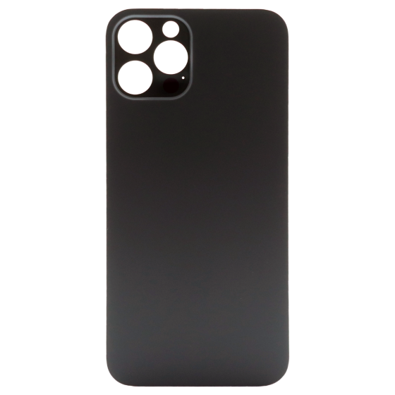 Back Glass (larger camera opening) for use with iPhone 12 Pro Max (Black) (No Logo)