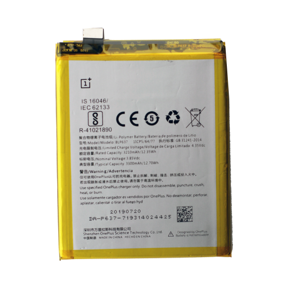 Battery for use with OnePlus 5T