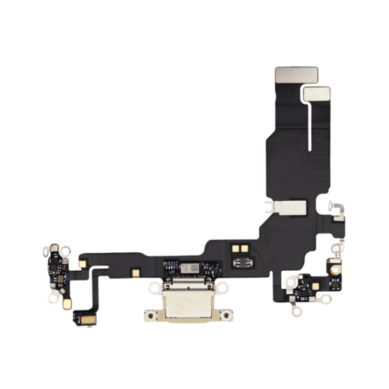 Charging Port Flex Cable for use with iPhone 15 (Yellow)