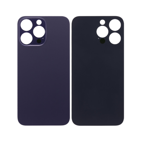 Back Glass (larger camera opening) for use with iPhone 14 Pro Max (Deep Purple) (no logo)